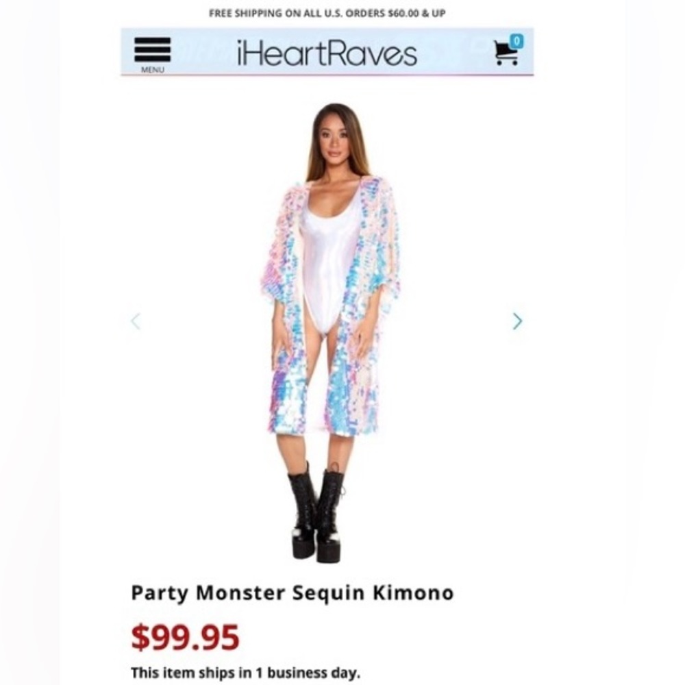 I heart raves sequin kimono